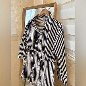 H&M NAVY STRIPED DRESS 🫐✨